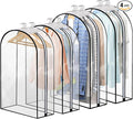 4 Pack Full Clear Garment Bags with Side Zipper, 40&50" Clothes Covers with 10" Gusset, Transparent Hanging Suit & Coat Covers for Closet Storage, Jackets, Dresses, Windbreakers