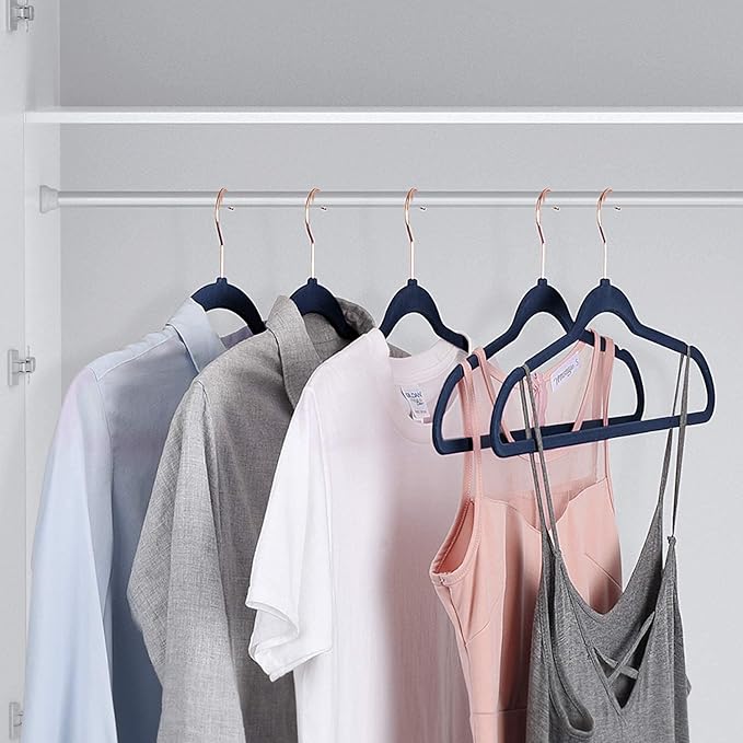 DLD Hangers Non Slip Suit Hangers 50 Pack Space Saving Clothes Hanger Non Slip Hanger Ultra Thin Adult Hanger for Coats, Suit
