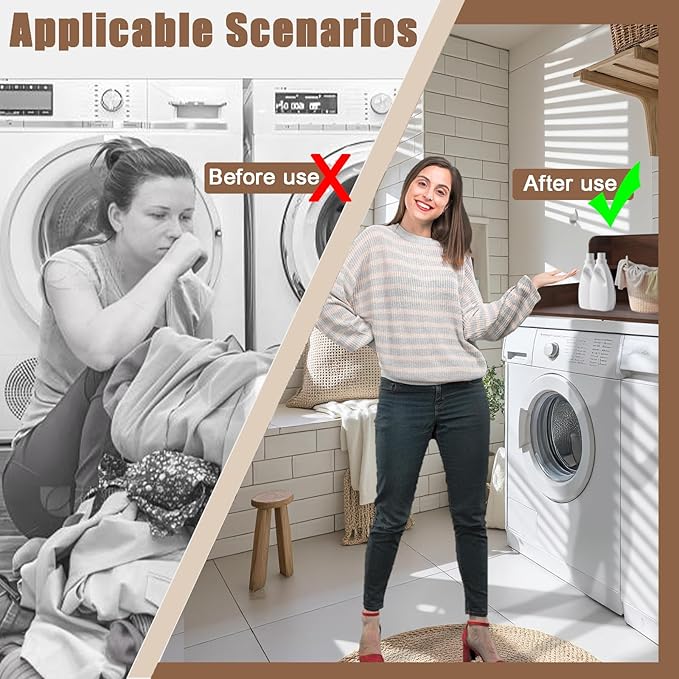 2-Tier Washer and Dryer Countertop, Wooden Washer Dryer Countertop, 27.5" Depth X 54" Laundry Countertop Over Washer and Dryer for Folding Clothes Over Washer and Dryer (Dark Walnut)