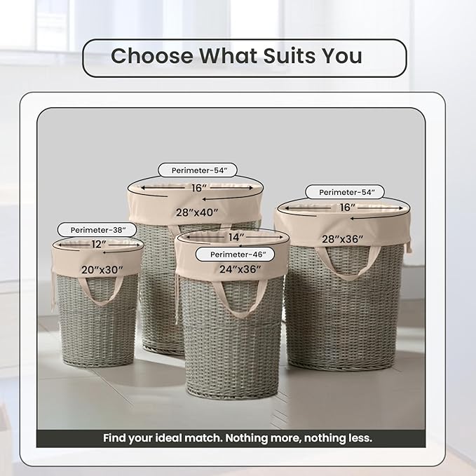 LFH Home 100% Cotton Canvas Extra Large Laundry Bag with Drawstring and Handles Heavy Duty, Multi-Use, and Washable for Home, Travel, College or Storage 24x36 (Pack of 6)-Natural