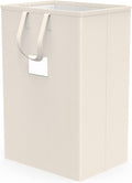 75L Large Laundry Hamper with Handles, Dirty Clothes Hamper for Bedroom Waterproof, Freestanding Tall Laundry Basket Waterproof, Hamper for Bedroom, Bathroom, Dorm, Toys Storage(Ivory）