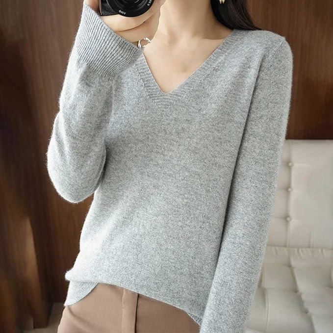 Merino Wool Cashmere Sweaters for Women 2025 Oversized Soft Sweater Long Sleeves Casual Loose Pullover Knitted Tops