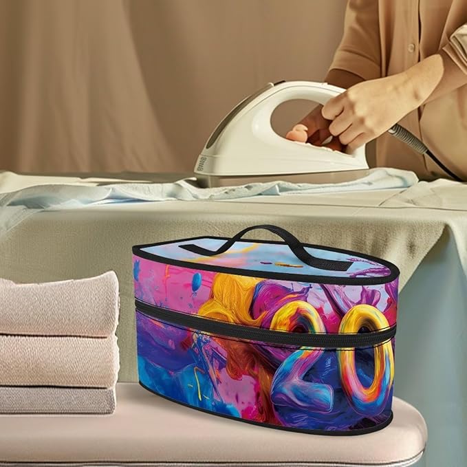 New Year Iron Storage Bag for Clothing Store Colorful Easy to Clean Steam Iron Storage Case with Zipper Handle Fits Outing