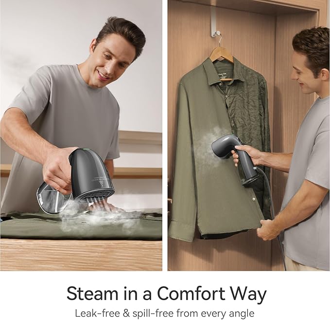 HiLIFE Steamer for Clothes, 1100W Clothes Steamer, Fast Wrinkle Removal with Large 300ml Tank, Ideal for All Fabrics, Easy to Use, Compact and Portable Travel Garment Steamer