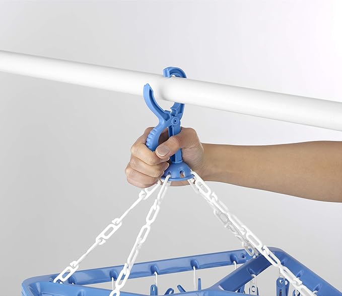Whitmor Clip and Drip Hanger - Hanging Drying Rack - 26 Clips,Blue