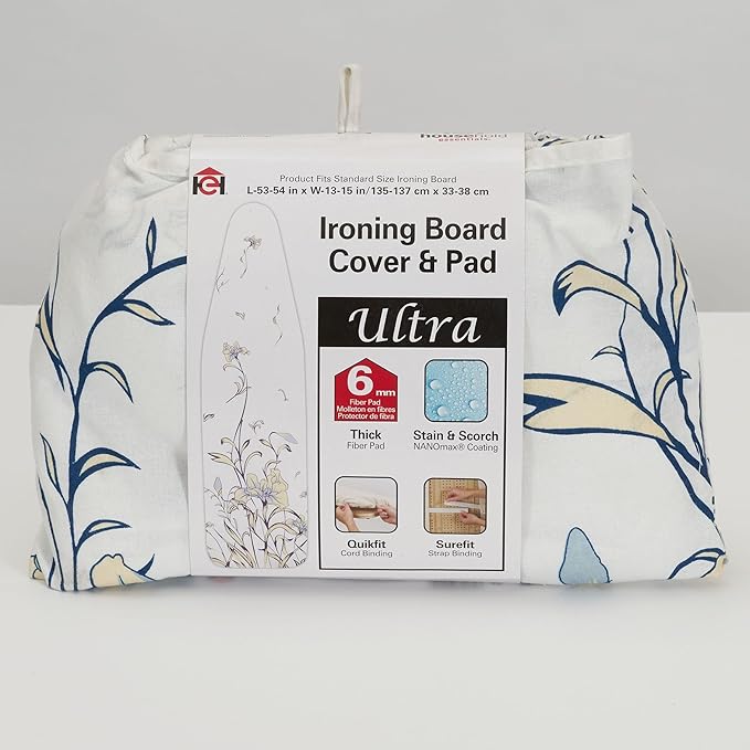 Household Essentials Ultra Ironing Board Cover, Iris