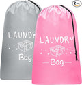 Sylfairy 2 Pack Extra Large Travel Laundry Bag, Dirty Clothes Organizer with Drawstring,Heavy Duty Travel Laundry Bags,Easy Fit a Laundry Hamper Travel Essentials