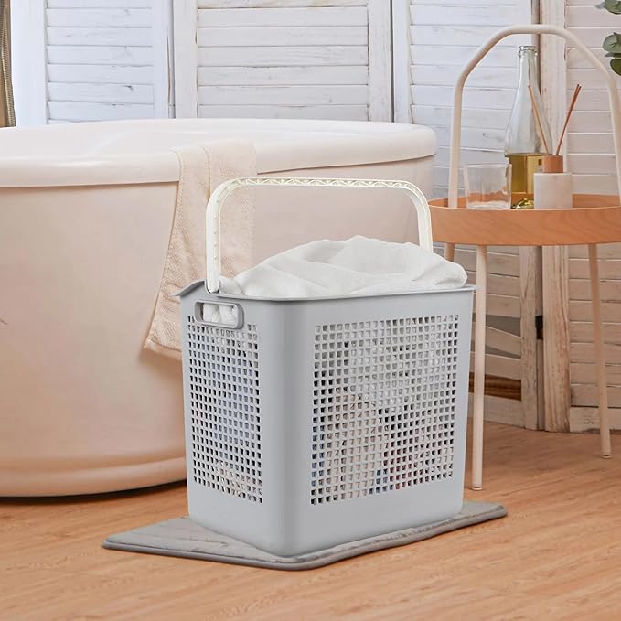 35l Clothes Basket Set of 4, Clothes Hampers for Laundry with Carry Handle