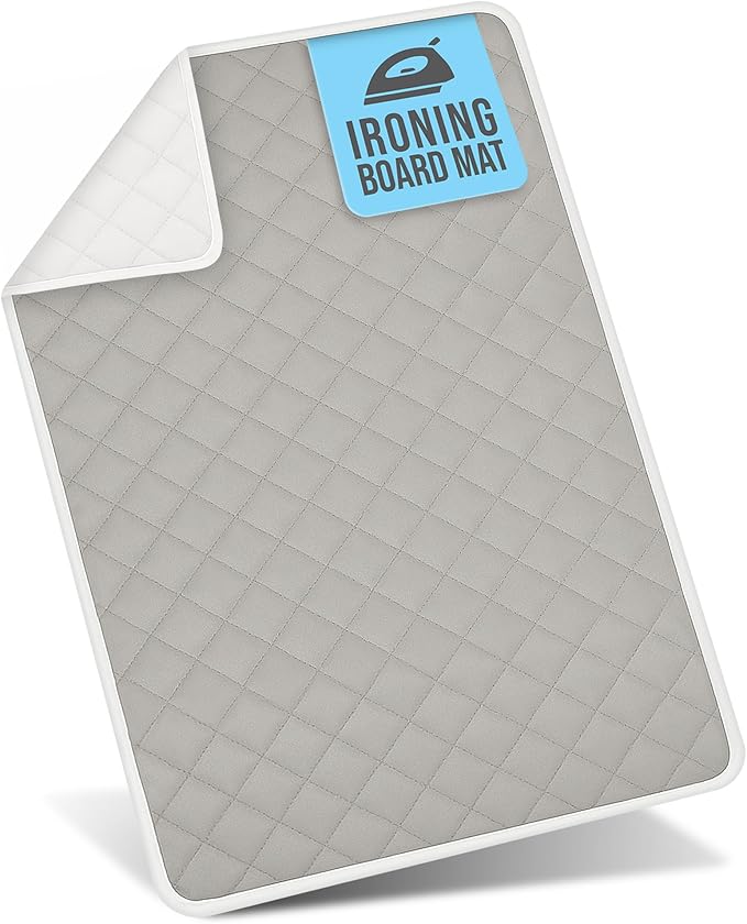 HOLDN’ STORAGE Ironing mat, Magnetic Laundry mat, 28.25” x 19”, Gray, Quilted, Washer and Dryer Countertop, Ironing pad