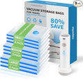 Mapambo Travel Vacuum Bags with -4000Pa Electric pump, 9 Pack Vacuum Seal Bags for Clothing Travel in 3 Combo sizes, Space Saver Vacuum Storage Bags, Saving up to 80% of Space (9 Combo Pack)
