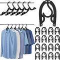 30 Pcs Portable Folding Travel Hangers for Cruise Ship Essentials 2026, Plastic Hanger Clothes Drying Rack for Suitcase, RV, Camping, Flying, Hotel, Road Trip Essentials Travel Accessories (Black)