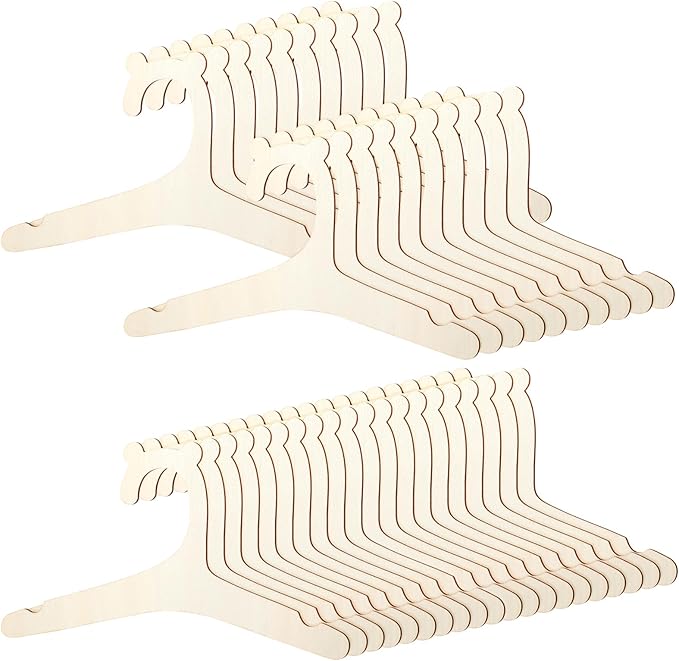 40PCS Baby Wooden Hangers with Cute Bear Ears, 9inch Non Slip Girl Boy Wooden Baby Hanger for Kids' Coats, Suits, Dress, Pants and Jackets
