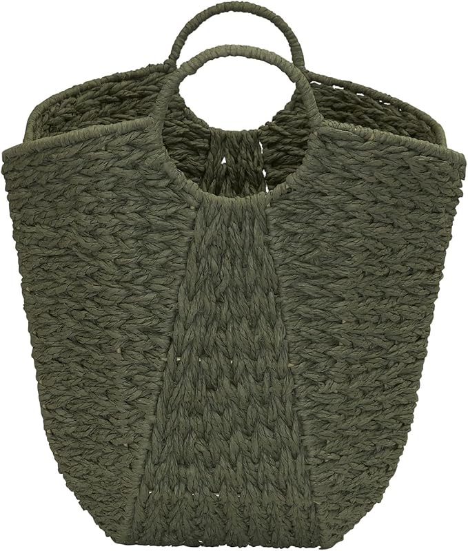 Household Essentials Natural Woven Wicker Storage Basket with Handles