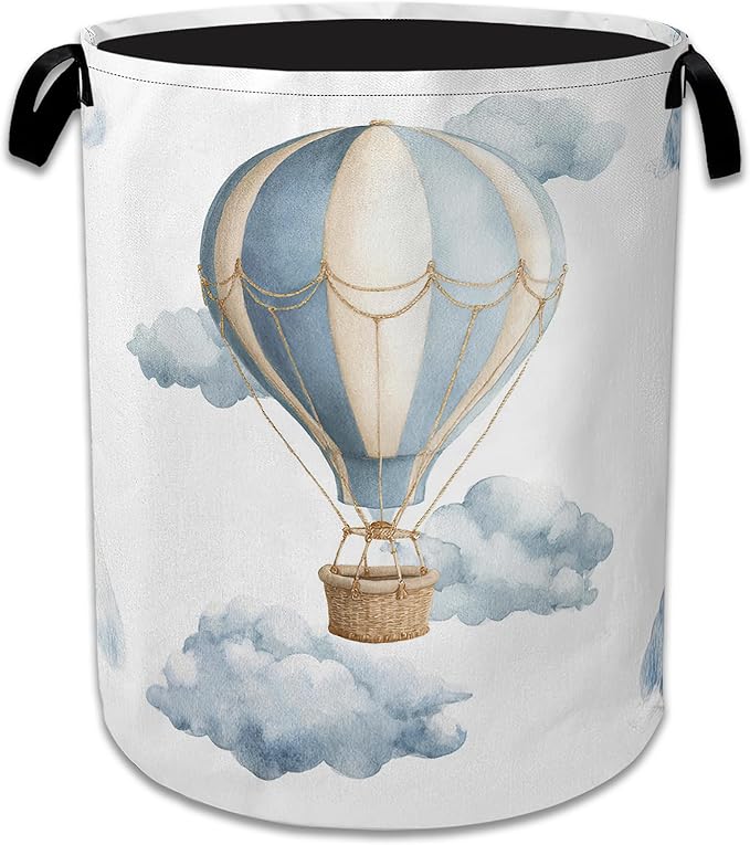 Hot Air Balloon Laundry Basket Collapsible Laundry Hamper Oxford Storage Bin for Clothes Storage, Toy Organizer, Books and Sundries 16" X 20.8"