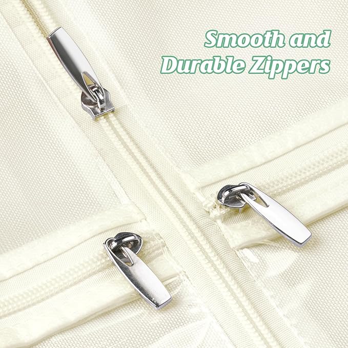 MISSLO Portable 70" Wedding Dress Garment Bag with Bride Tote Bag 8'' Gusseted Dress Bags for Gowns Long 4 Pockets Dress Cover for Women, Beige