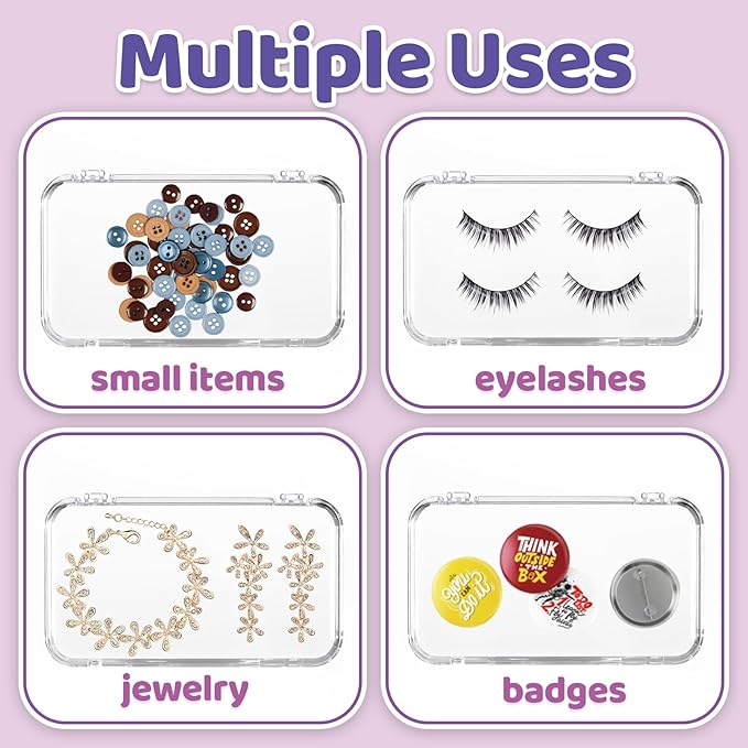 12Pcs Press On Nail Cases Large, 5.1”×2.95” False Nail Packaging Cases with 30Pcs Adhesive Double Sided Tape, Plastic Clear Box for Fake Nails Storage