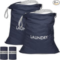 MissBoy 2 Pack Laundry Bags, Nylon Washable Wet Dry Bag, Travel Laundry Bags for Dirty Clothes, Dirty Clothes Organizer Bag for Home, College Dorm Laundromat