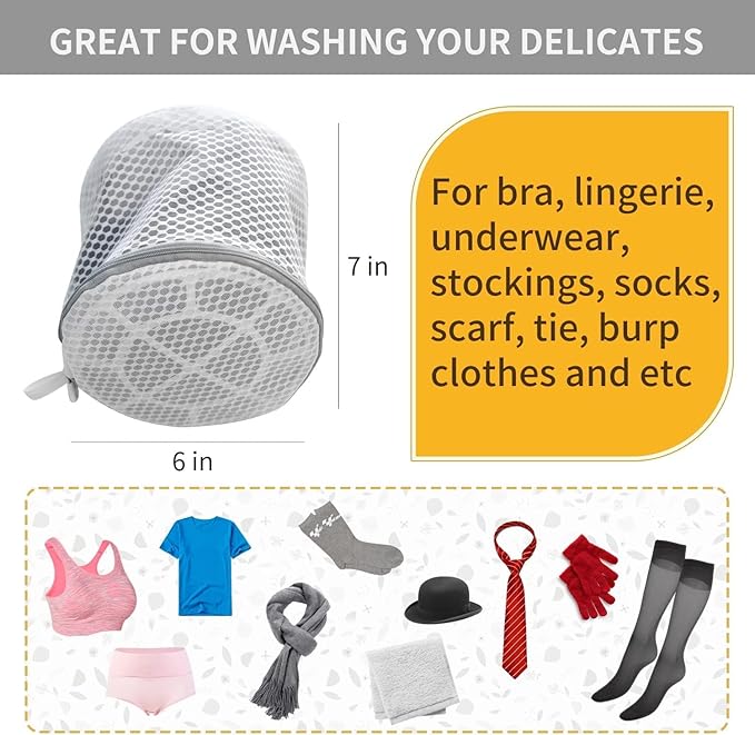 3PCS Honeycomb Mesh Laundry Bags for Delicates with Zipper,Travel Storage Organize Bags,Clothing Washing Bags for Underwear,Lingerie,Bra,Blouse, Hosiery, Stocking, Socks,Extra Strong(2Bra,1S)