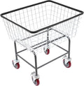 135L Wire Laundry Cart w/Wheels, Rolling Laundry Basket, Commercial Basket Carts for Laundry Room, Hotel, Home, Apartment Use, Durable Steel Frame with Galvanized Finish, 5" Casters