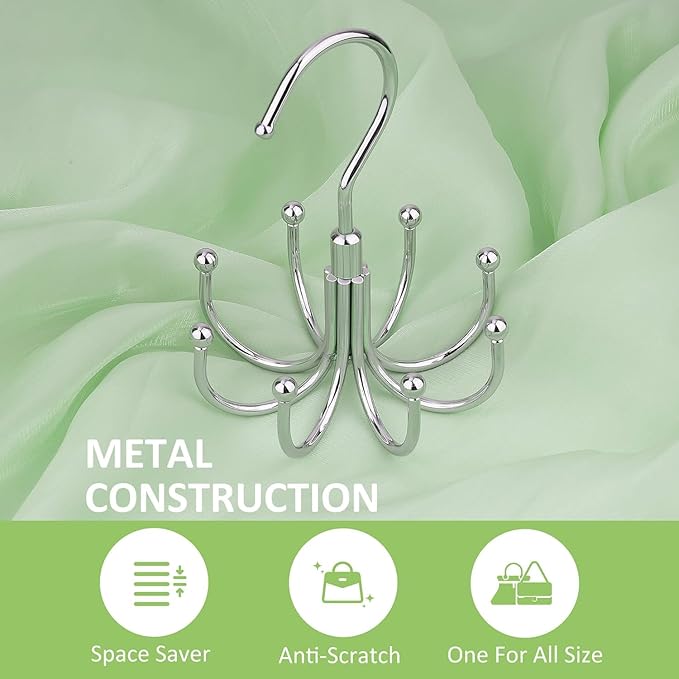 2 Pack Tank Top Hanger, Rotatable Bra Hanger for Closet, Max 24 Capacity Metal Tank Top Holder Storage Space Saving Sport Bra Organizer, Silver