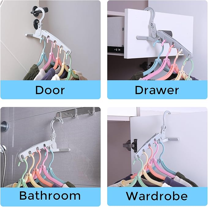 25 Pcs Travel Hangers Set | Portable Foldable Space Saving Plastic for Cruise Ship, Camping, Business Trips | Travel Accessories Essentials (Includes 5 Bonus Hangers)