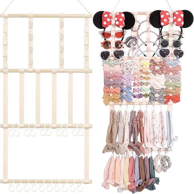 POVETIRE Headband Holder Hair Bows Organizer Baby Headbands Hair Accessories Organizer Storage Wall Hanging Decor
