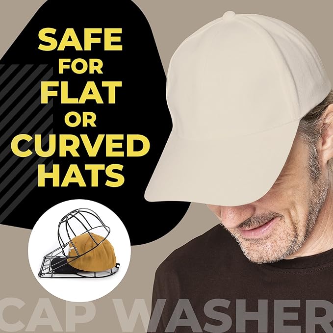 BallcapBuddy Original & Patented 3-Pack Baseball Hat Washer Cage for Washing Machine/Dishwasher, Kids & Adults Hat Cleaner/Washer/Shaper for Baseball Caps - Black