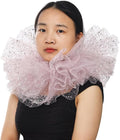 BLESSUME Victorian Retro Mesh Neck Ruff Ruffle Collar Layered Clown Neck Collar