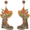 Madison Tyler Fall Earrings for Women | Cute Statement Autumn Earrings Dangling | Maple Leaf Scarecrow Shoes Shoes Rabbit Mushroom Earrings for Women