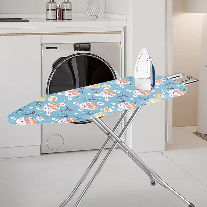 Flashideas Cute Bunny Ironing Board Cover and Pad Standard Size Ironing Board Cover and Pad Ventilate Extra Wide Ironing Pad for Table Modern Design, CZA12