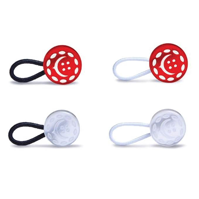 Premium Collar Extenders Elastic Button Extender 2-in-1 for Unisex Shirts - Made in North America - Red, White