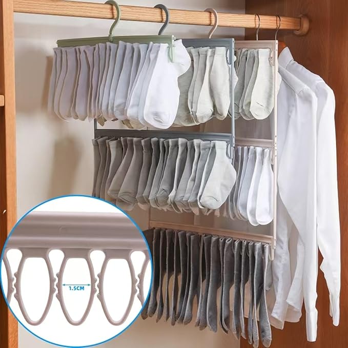 Socks Drying Racks Hanger Socks Organizer Hook Hanger with 54 Clips, Clothes Drying Racks Windproof for Drying Socks Bras Underwears Baby Clothes, Hats Scarfs Towels Pants and Gloves Diaper (Pink)