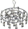 Drying Rack for Sock, Stainless Steel Sock Drying Rack with 24 Clips, Swivel Hook Windproof Hanger for Sock, Bras, Towel, Underwear, Laundry, Hat, Scarf, Pants, Gloves (Gray)
