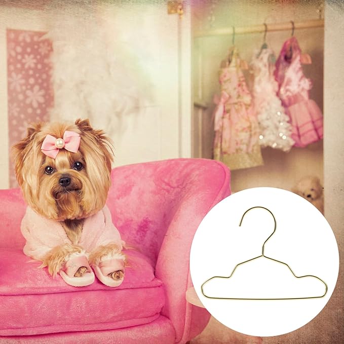 Pet Clothes Hangers Mini Metal Dog Hangers Small Cat Clothes Rack for Closet Nursery Baby Kids Storage Organizer