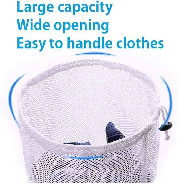 Drawstring Lingerie Laundry Wash bags Set for Delicates, Garments, Blouse, Sweaters, Bras, and Quilts, Set of 3, Include 3 different Type of size (Coarse hole)