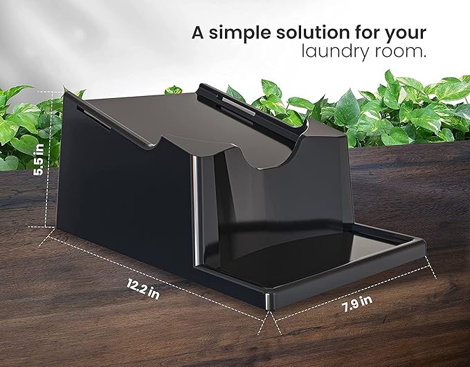Skywin Laundry Detergent Holder Stand Organizer and Drip Tray for Laundry Room Organization - 4 Pack Laundry Soap Holder for Liquid Laundry Detergent, Laundry Detergent Stand (Black)