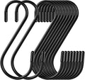 30 Pack S Hooks, 3.54 In Matte Black Heavy Duty Metal S Hooks Can with Stand, Up to 33 lbs, For Kitchen, Office, Garden or Outdoor, Hanging Plants, Clothes, Pots, Pans, Cups, Bags, Jewelry, Towels