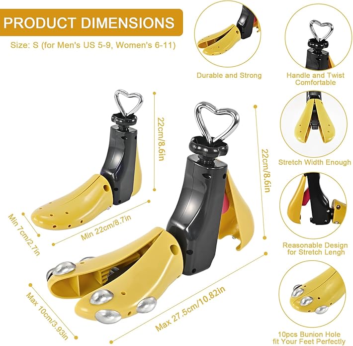 Shoe Stretcher Women Men, Boot Stretcher Wide Feet, 4-Way Shoe Widener & Expander for Stretch Length & Width
