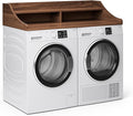 2-Tier Washer Dryer Topper, 54" x 27.6" Washer Dryer Countertop with Non-Slip Mat, Laundry Room Organizer with Storage Shelf for Folding & Sorting Clothes, Walnut