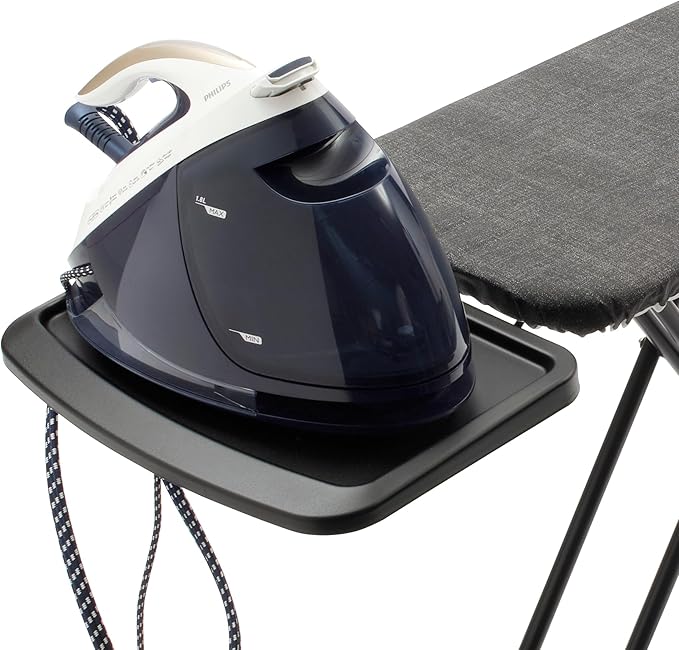 Brabantia Size B Ironing Board (49x15 in) 7 Height Options, Solid Steam Unit Rest Holder (Denim Gray) Non-Slip Feet, Anti-Collapse Child Locks
