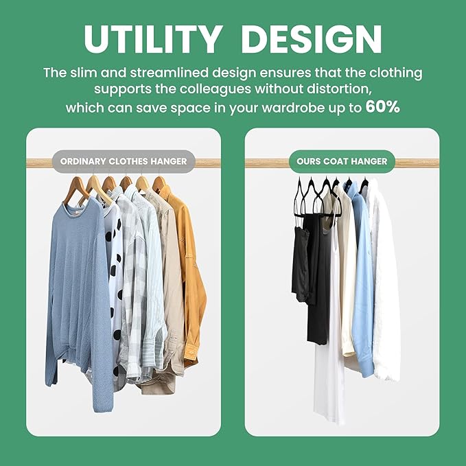 InfiniPower 50 Pack Velvet Hangers, Heavy Duty Non-Slip Clothes Hangers with Shoulder Notches, Coat Suit Hangers with 360° Swivel Hooks, Black