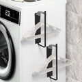 2 Pack Magnetic Hanger Holder for Laundry Room, Space-Saving Hanger Organizer for Washing Machine Dryer, Holding up to 40 Velvet Wire Plastic Hangers (2, Black)