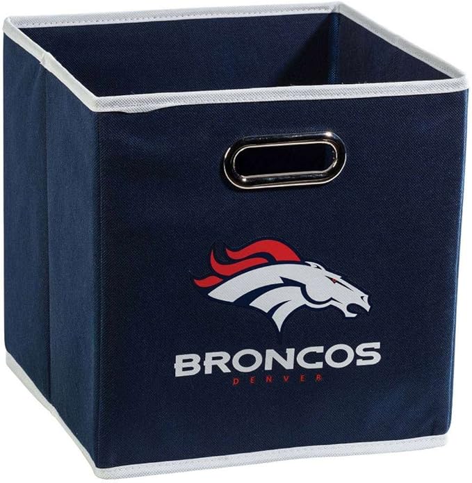 Franklin Sports NFL Storage Bins - Collapsible Cube Container + Basket - NFL Office, Bedroom + Living Room - 11"x11"