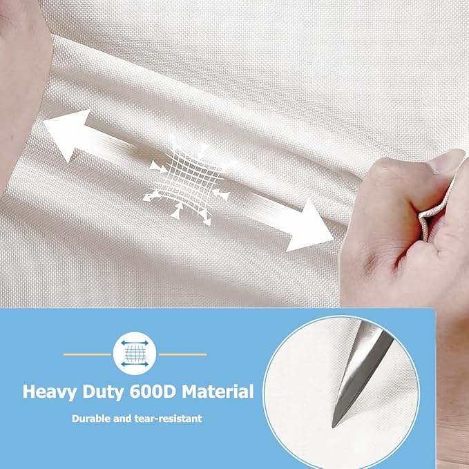 Garment Rack Cover,Heavy Duty 600D Dustproof Waterproof Clothing Rack Covers with Zipper - Clothing Rack Covers for 45"W x 17.7"D x 80.3"H Metal Racks.White （Cover Only)