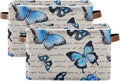 Butterflies Storage Baskets,Decorative Collapsible Rectangular Canvas Fabric Storage Bin for Home, 2PACK
