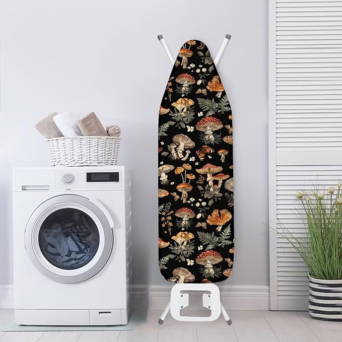 SEANATIVE Vintage Red Mushroom Ironing Board Cover Tabletop Ironing Board Protective Cover Washable Replacement Non-Slip Iron Pad Covers
