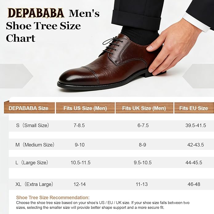 Cedar Shoe Trees for Men, Adjustable Wood Shoe Tree with Twin Tube, 7–14 Size Shoe Accessories for Sneakers, Boots