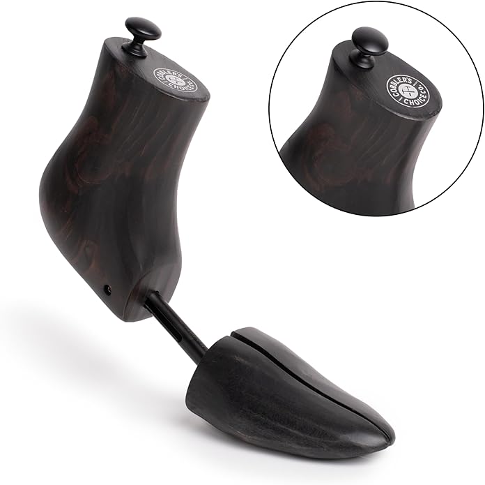 Cobbler's Choice Co. Finest Quality Men’s Boot Tree – Varnished Natural Wood, Timeless Design, Signature Finish, Black