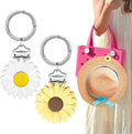 2 Pcs Hat Clip for Travel on Bag- Securely Attach Hats to Bags, Totes, Luggage - Hands-Free, Prevents Loss at Beach/Outings