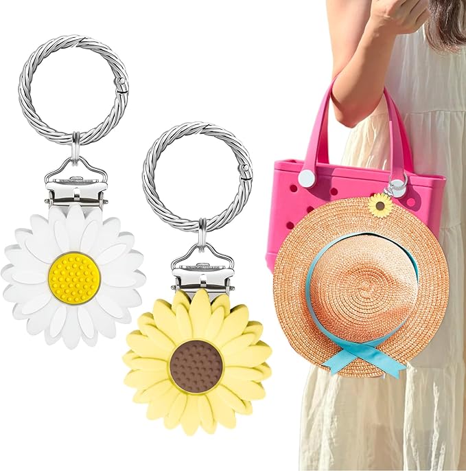 2 Pcs Hat Clip for Travel on Bag- Securely Attach Hats to Bags, Totes, Luggage - Hands-Free, Prevents Loss at Beach/Outings